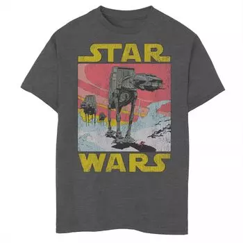 Футболка с логотипом Sunset Walker и графическим рисунком для мальчиков 8–20 лет Star Wars AT-AT Licensed Character