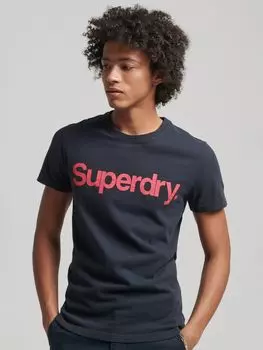 Футболка с логотипом Superdry из органического хлопка, темно-синий цвет Eclipse