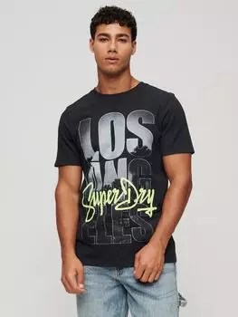 Футболка с логотипом Superdry Photographic Skate, угольно-черный цвет
