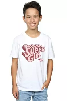 Футболка с логотипом Supergirl в стиле ретро DC Comics, белый