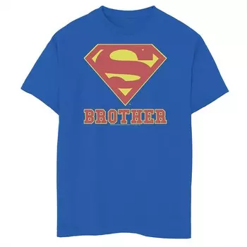 Футболка с логотипом Superman Brother для мальчиков 8–20 лет из комиксов DC Comics Licensed Character, цвет Royal