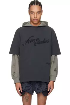 Футболка с логотипом свободного кроя Acne Studios, черный