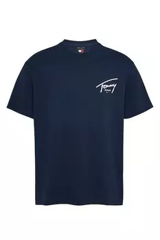Футболка с логотипом свободного кроя Tommy Jeans, белый, синий ультрамарин