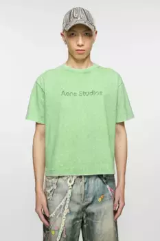 Футболка с логотипом - Свободный крой Acne Studios, ярко-зеленый