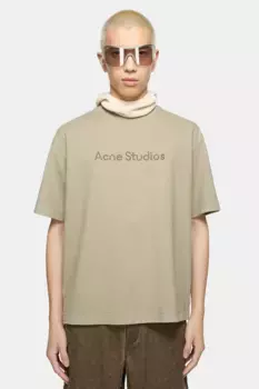 Футболка с логотипом - Свободный крой Acne Studios, песочно-бежевый