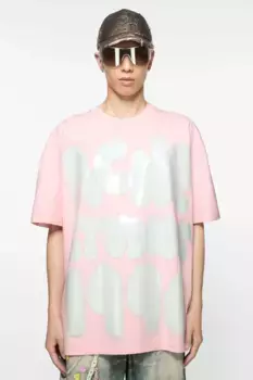 Футболка с логотипом - Свободный крой унисекс Acne Studios, Innocent pink