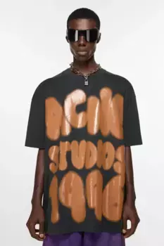 Футболка с логотипом - Свободный крой унисекс Acne Studios, Black