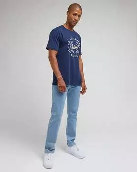 Футболка с логотипом темно-синяя Lee, синий