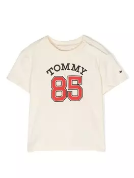 Футболка с логотипом Tommy Hilfiger Junior, нейтральный цвет