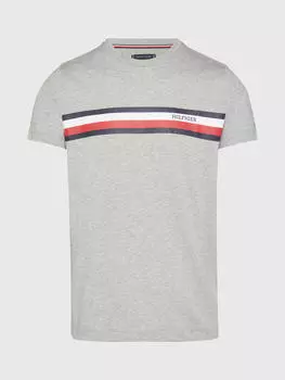 Футболка с логотипом Tommy Hilfiger, светло-серый, Хизер
