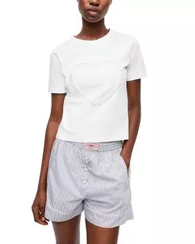 Футболка с логотипом Tonal Heart GANNI, белый