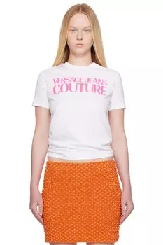 Футболка с логотипом учреждения Versace Jeans Couture, белый