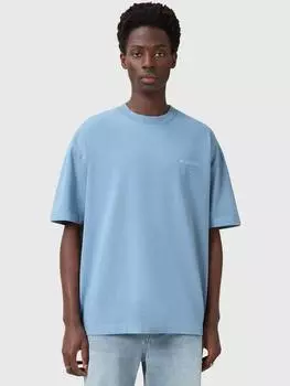 Футболка с логотипом underground из органического хлопка свободного кроя с коротким рукавом AllSaints, цвет Bondi Blue