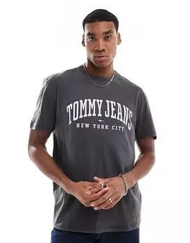 Футболка с логотипом университета, серого цвета Tommy Jeans