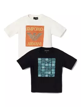 Футболка с логотипом (упаковка из двух штук) Emporio Armani, белый