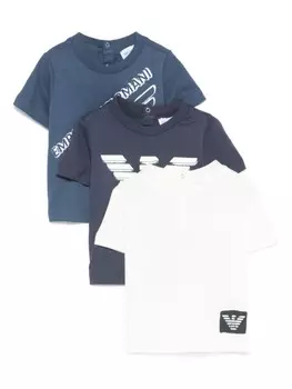 Футболка с логотипом (упаковка из трех штук) Emporio Armani Kids, синий