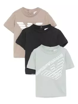 Футболка с логотипом (упаковка из трех штук) Emporio Armani Kids, черный