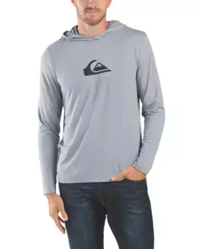 Футболка с логотипом Upf 50 и капюшоном Quiksilver, серый