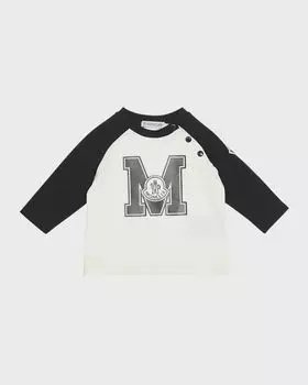 Футболка с логотипом Varsity Inspired для мальчиков, размер 6M-3 Moncler, цвет Natural