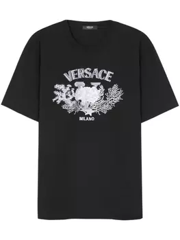 Футболка с логотипом Versace, черный