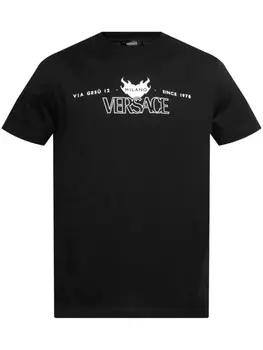 Футболка с логотипом Versace, черный