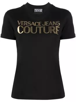 Футболка с логотипом Versace Jeans Couture, черный