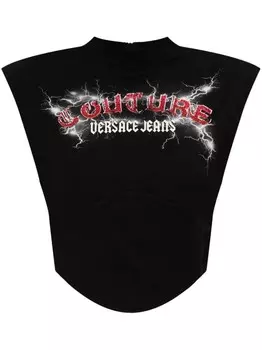 Футболка с логотипом Versace Jeans Couture, черный