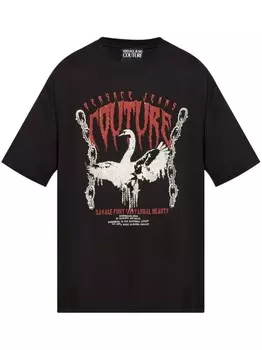 Футболка с логотипом Versace Jeans Couture, черный