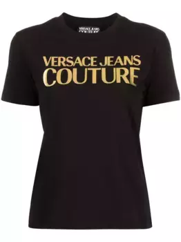 Футболка с логотипом Versace Jeans Couture, черный