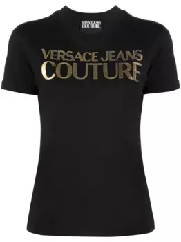 Футболка с логотипом Versace Jeans Couture, черный