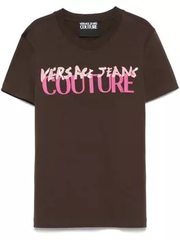 Футболка с логотипом Versace Jeans Couture, коричневый
