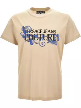 Футболка с логотипом Versace Jeans Couture, нейтральный