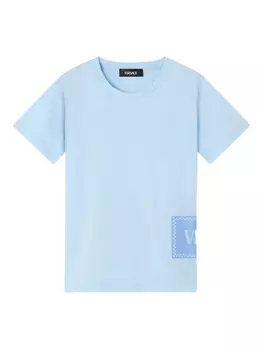 Футболка с логотипом Versace Kids, синий