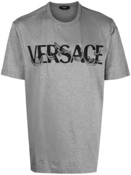 Футболка с логотипом VERSACE, серый