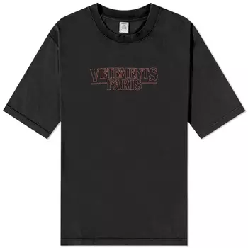 Футболка с логотипом Vetements Paris, черный