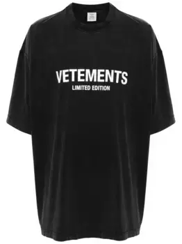 Футболка с логотипом VETEMENTS, серый