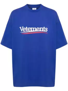Футболка с логотипом VETEMENTS, синий