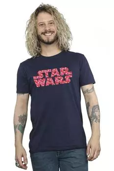 футболка с логотипом в форме сердца Star Wars, темно-синий