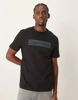Футболка с логотипом в полоску черного цвета Calvin Klein