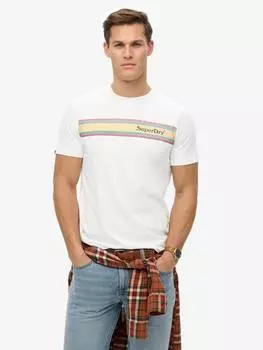 Футболка с логотипом в полоску из органического хлопка regular fit venue в полоску Superdry, цвет Optic