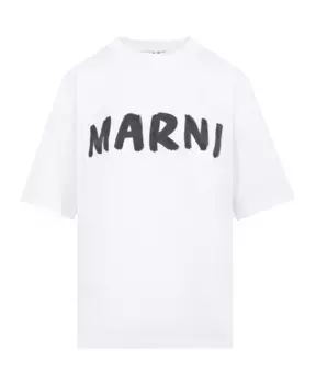 Футболка с логотипом в стиле casual Marni, белый