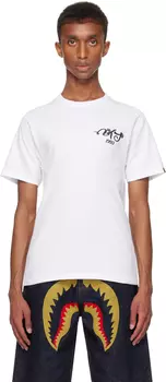 Футболка с логотипом в стиле вышивки BAPE, белый