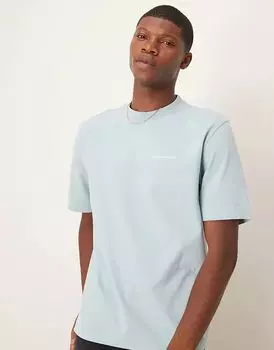 Футболка с логотипом в стираном бирюзовом цвете Abercrombie & Fitch