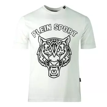 Футболка с логотипом в виде головы тигра Plein Sport, белый