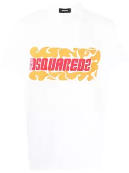 Футболка с логотипом Wave DSQUARED2, белый