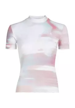 Футболка с логотипом, воротником-стойкой, женская Calvin Klein Jeans, цвет Diffused Skysc