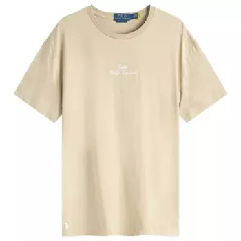 Футболка с логотипом, вышитым цепочкой Polo Ralph Lauren, коричневый