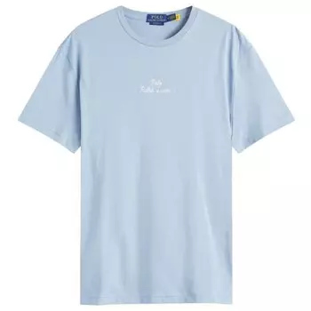 Футболка с логотипом, вышитым цепочкой Polo Ralph Lauren, синий