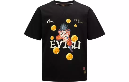 Футболка с логотипом X Dragon Ball Z, мужская, черная Evisu, черный