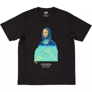 Футболка с логотипом X Louvre, унисекс, черная Uniqlo, черный